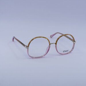 Chloe CH0032O 001 Eyeglasses Yellow/Pink 55mm Round Frame